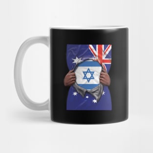 Israel Flag Australian Flag Ripped - Gift for Isreali From Israel Mug